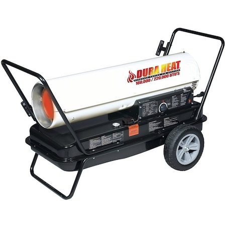 Dura Heat Kero Forced Air Heater, 13 gal Fuel Tank, Kerosene, 180,000/220,000 Btu, White DFA220CV