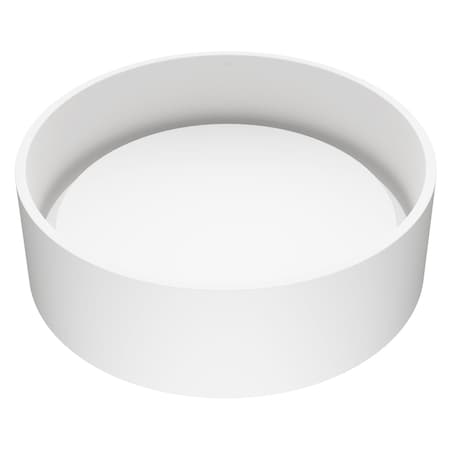 Vigo Anvil Modern White Matte Stone 16 in. L x 16 in. W x 5 in. H Round Vessel Bathroom Sink VG04016