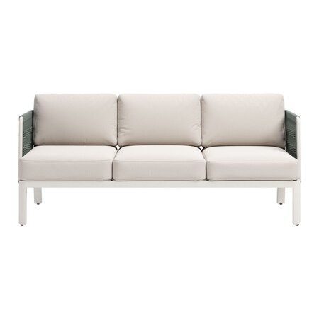 Homeroots 74" White Fabric Sofa 667659