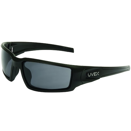 Uvex Full Frame Safety Glasses with Matte Black Frame, Gray Lens with Hydroshield Anti-Fog Coating S2941HS