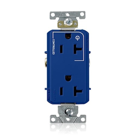 Leviton DPl Dup Rec 20A 125V 1MCtrl Self-Gr Blu 16352-1PB