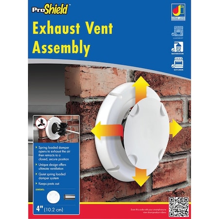 Dundas Jafine ProShield 4'' White Plastic Dryer Vent Hood BPSH4WZW