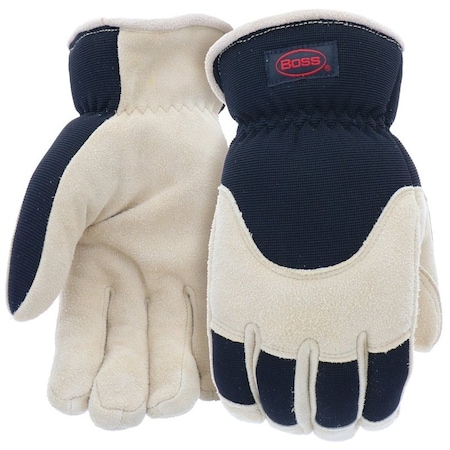 Boss Arctik Job Master Work Gloves, Men's, XL, Wing Thumb, Elastic Wrist, Slip-On Cuff, Black, PR B97411-XL
