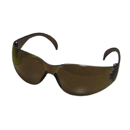 Bouton Optical Rimless Safety Glasses with Dark Brown Temple, Dark Brown Lens and Anti-Scratch Coating 250-01-5504