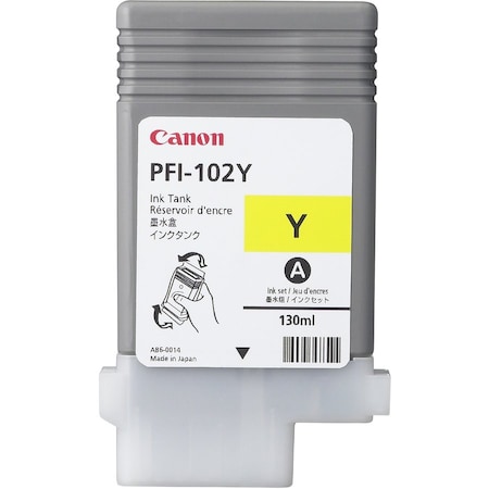 Canon PFI102Y Dye Yellow Ink Tank 130ML 0898B001