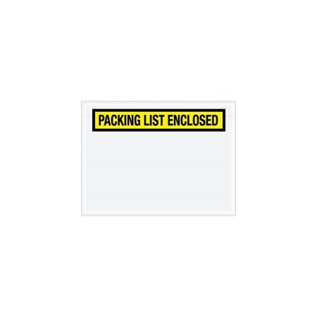 Bubblefast 6 3/4 x 5'' Yellow ''Packing List Enclosed'' Envelopes, 1000PK BFPL460