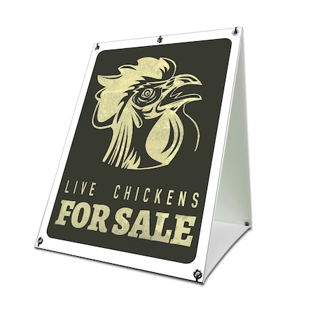 Signmission Live Chickens, 36 Inch x 24 Inch A-frame Yard Sign, Coroplast Yard Sign SBC-2436-30400