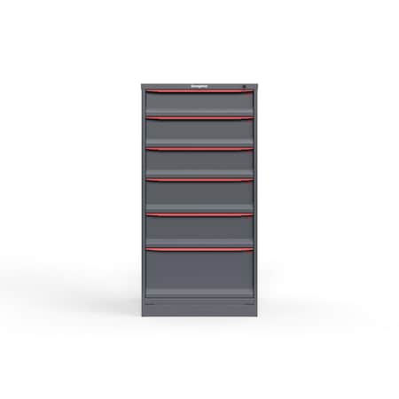 Strong Hold 6 drawer cabinet - (1x 6ft, 2x 7ft, 2x 8ft, 1x 12ft) - Red accents - Keyed Alike S3060-PPAAS-0602DS