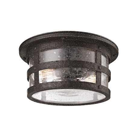 Troy Lighting Barbosa 2 Light Flush Mount 15 In. Aged Pewter C3310-APW