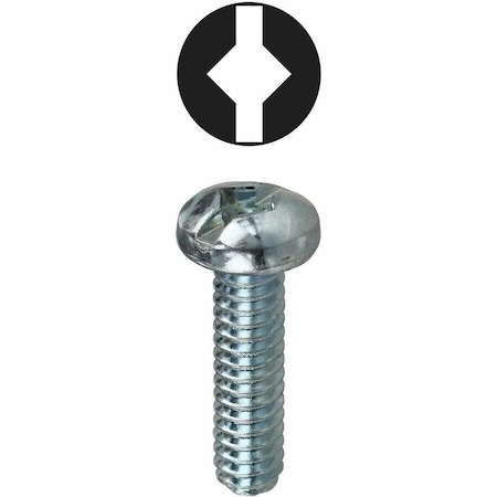Dottie #8-32 x 3/8 in Combination Slotted/Square Round Machine Screw, Zinc Plated Carbon Steel, 100 PK RMDS83238