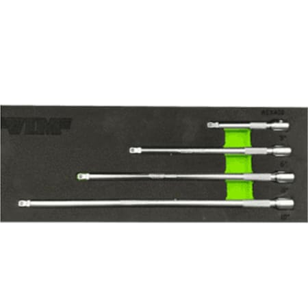 Vim Tools 4 Piece 1/4 Inch Drive Wobble Extension Set WEX400