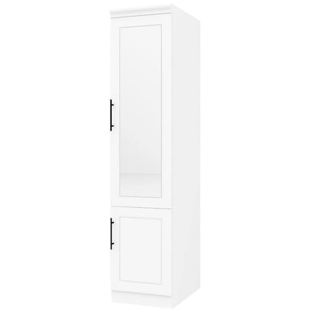 Homeroots 71" White Wood Mirrored Two Door Combo Dresser 616914