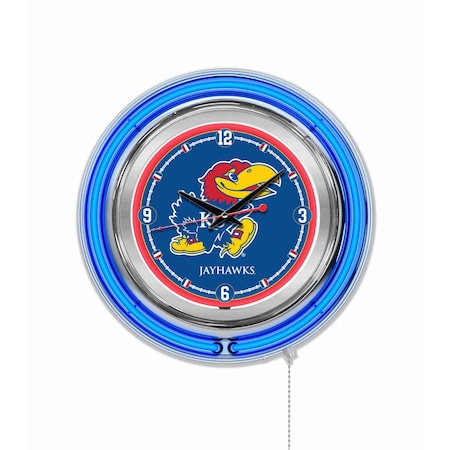 Holland Bar Stool Co University of Kansas Double Neon 15" Clock Clk15KnsasU
