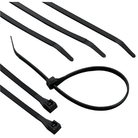 Vortex Cable Tie, 18 in L, 4.90 in Max Bundle Dia., Black, Nylon 6/6, 175 lb Strength VO1604927