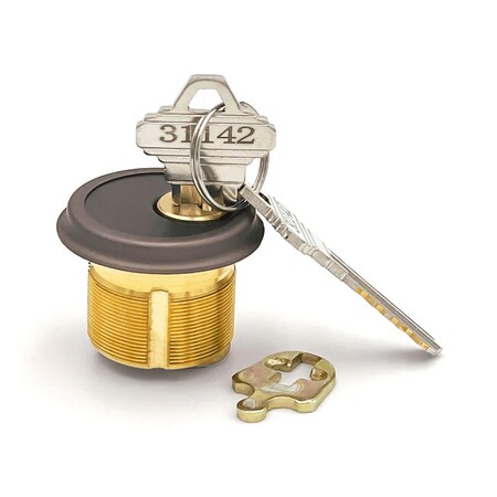 Ecs Hardware Durable Premium Mortise Cylinder, 1-1/8 in 10B Oil Rubbed Bronze / Black SC1 ECSH-MC02-10B-SC1