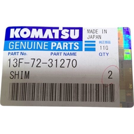 Komatsu SHIM, KOMATSU OEM 13F-72-31270 13F-72-31270