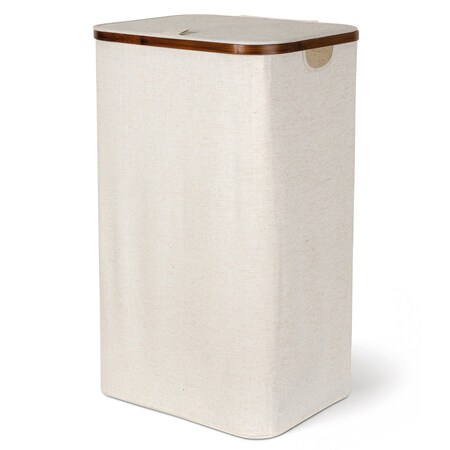 Bigso Laundry Hamper, Linen Fabric with Bamboo Frame, 6PK 6980S0601