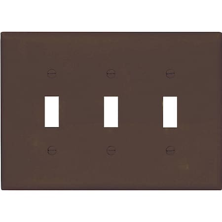 Eaton Wiring Devices Wallplate, 4-7/8 in L, 6.37 in W, 3 -Gang, Polycarbonate, Brown, High-Gloss PJ3B