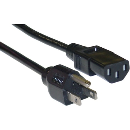 Cable Wholesale Computer / Monitor Power Cord, Black, NEMA 5-15P to C13, 18AWG, 10 Amp, 1 foot 10W1-01201