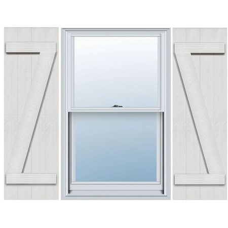 Ekena Millwork Timberthane Faux Rustic 4 Board Joined Board-n-Batten Faux Wood Shutters w/Z-Board, 21 1/2"W x 83"H FBJ06Z21X083RUF