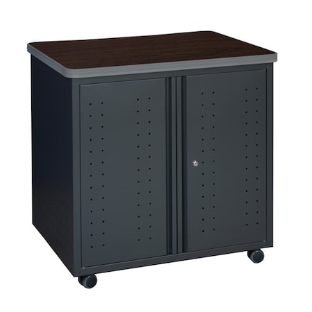 Regency Mesa Steel Mobile Locking Utility/Fax/Copy Table 30in X 23.25in - Neo Walnut 66746SCNW