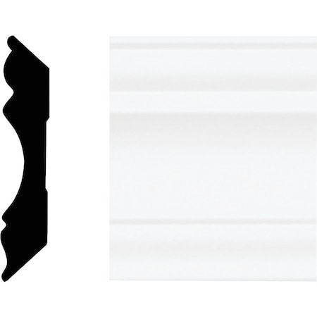 House Of Fara 5/8'' W.x3-1/8'' H.x8 ' L. Wht MDF Colonial Crown Molding 8205