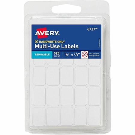 Avery Removable Labels, Rectangular, PK525 6737