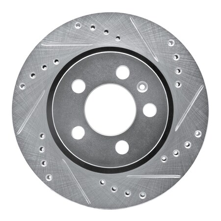 Dynamic Friction Co DFC Brake Rotor - Drilled and Slotted - Silver 631-74022R