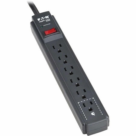 Eaton Protect It 6-Outlet Surge Protector - 5-15R Outlets, 600 Joules, 3 ft. (0.9 m) Cord, Black TLP63B