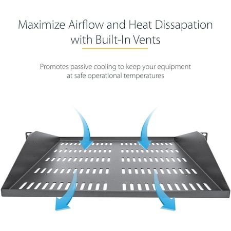 Startech.Com 2U Vented Server Rack Shelf 14in Deep SHELF-2U-14-CENTER-V