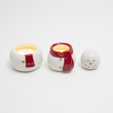 Gerson White/Red Snowman Christmas Scented Wax Candle 8 in. 2745420