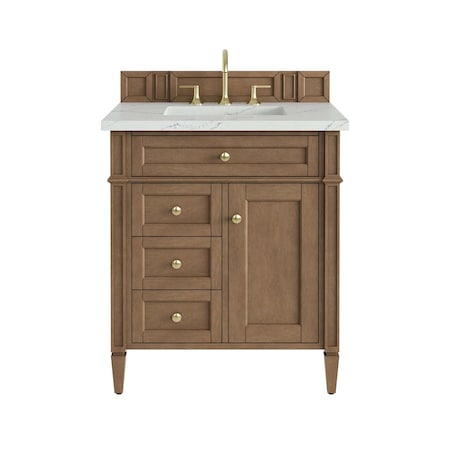 James Martin Vanities Brittany 30" Single Vanity, Pecan w/ 3 CM Ethereal Noctis Silestone Top 655-V30-PCN-3ENC