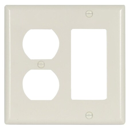 Eaton Wiring Devices Combination Wallplate, 4-1/2 in L, 2-3/4 in W, Standard, 2 -Gang, Thermoset 2157LA-BOX