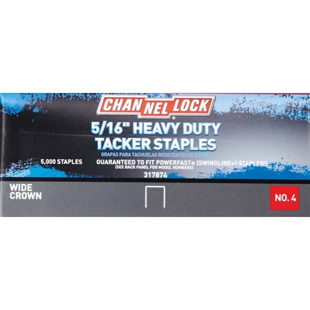 Channellock No. 4 Hammer Tacker Staple 5/16'', 5000PK A115162