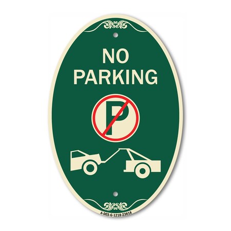 Signmission No Parking No Parking Symbol and Tow Truck S, 12 In X 18 In Architectural, Heavy Gauge Aluminum A-OV-G-1218-23818