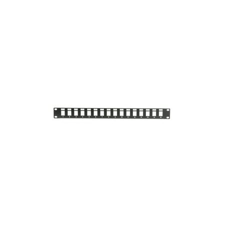 Cable Wholesale Rackmount 16 Port Blank Keystone Patch Panel, 1U 68PB-01016