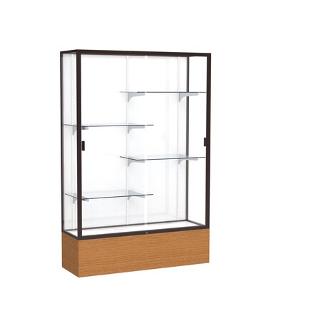 Ghent Floor Display Case 48x72x16, White, Dark Bronze 2074WB-BZ-MK