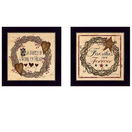 Homeroots Set Of Two Family Wisdom II Black Framed Print Wall Art, 2PK 406095