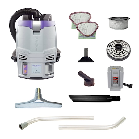 Proteam GoFit 3 Cordless 8Ah, 3 qt. Backpack Vacuum w/ AviationVac 1.5 Tool Kit 107777