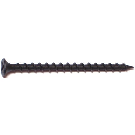 Midwest Fastener Drywall Screw, #6 x 1-5/8 in, Steel, Flat Head 10508