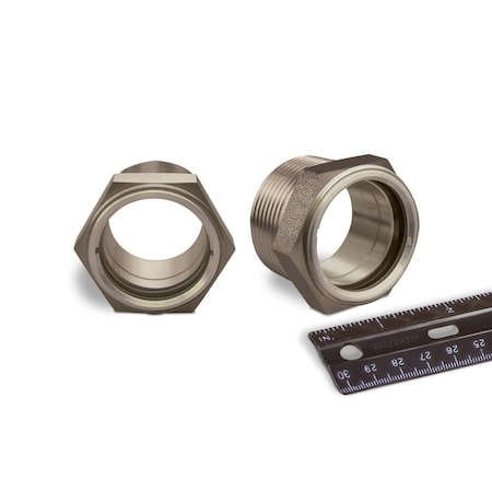 Oil-Rite 303 SS Gasketed Window Sights NPT Thread - 1 1/4in. NPT, 1 3/4in., Buna-N, 50 PSI, 1 19/64in B4763-06B