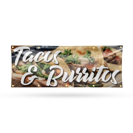 Signmission Tacos and Burritos, 48 Inch x 120 Inch, Vinyl Banner B-120-30877