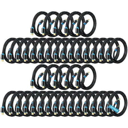 Maximm 3ft 4K 60Hz 18Gbps HDMI 2.0 Braided Cable, 50PK HD2-3FT-50PK