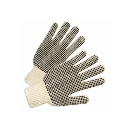 Anchor Brand Medium Weight Seamless String-Knit Gloves w/Single-Sided PVC Dot Grips, Men's, Knit Wrist, 12PK 101-6710