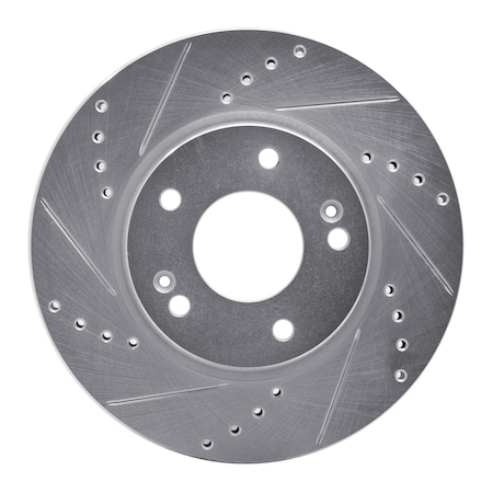 Dynamic Friction Co DFC Brake Rotor - Drilled and Slotted - Silver 631-03055L