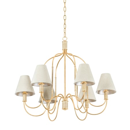 Hudson Valley Lighting Warrensburg 32.25 in. Chandelier Vintage Gold Leaf 5732-VGL