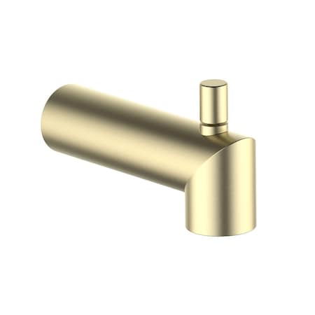 Kibi Circular Wall Mounted 1/2 in Slip-On Tub Spout with Diverter, Brushed Gold TS102BG