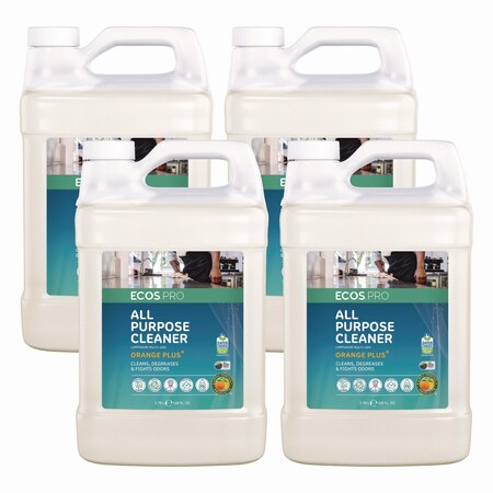 Ecos Pro Orange Plus All-Purpose Cleaner and Degreaser, Citrus Scent, 1 gal Bottle, 4PK PL970604CT