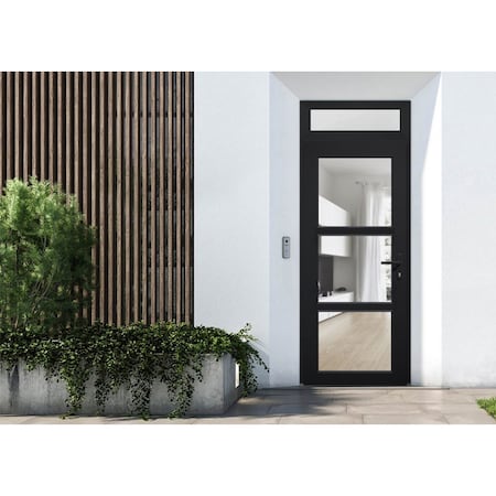 Vdomdoors Front Exterior Prehung FiberGlass Door Clear Glass See-through / Manux 8555 Matte Black Clear Glass MANUX8555EXD-BLK-W36 x H80+14-RH