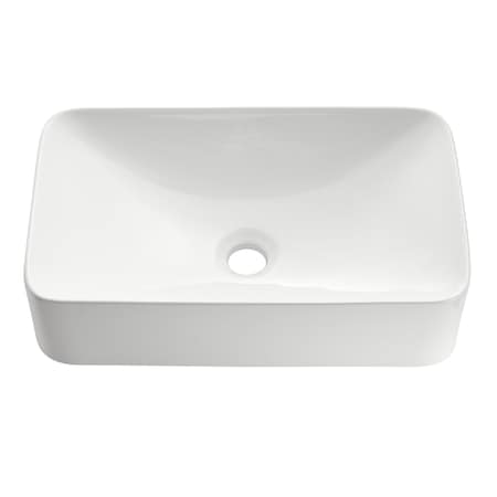 Anzzi Aria Series 22 in. Ceramic Rectangular Vessel Bathroom Sink Basin in White LS-AZ924